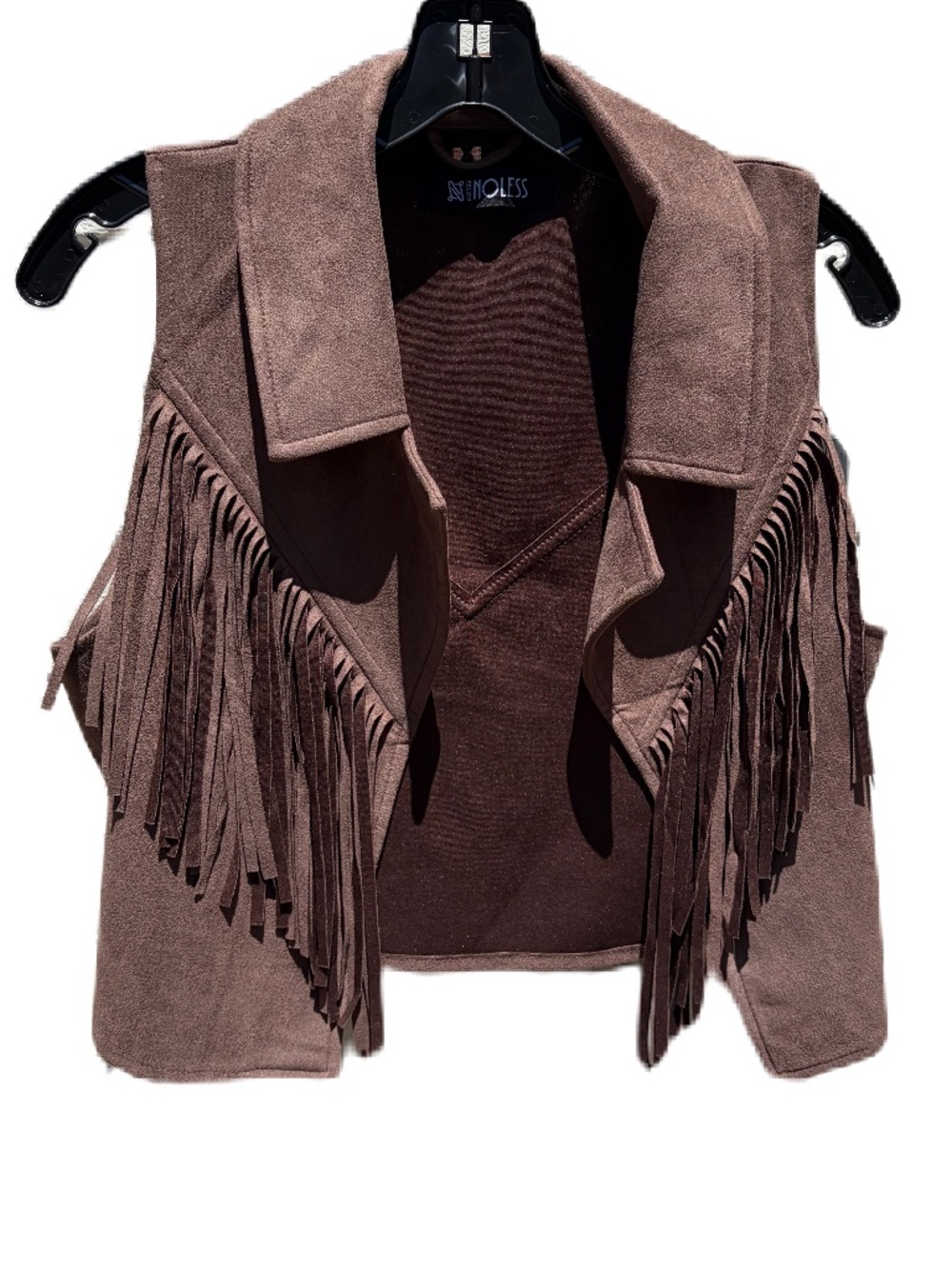 Shein Relish Noless suede fringe vest Small Brown - Picture 2 of 9